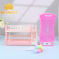  Mix Doll Furniture Fashion Double Bed Balloon Wardrobe Mini Slide Fridge Bags Pets For Accessories Doll DIY Family Toy [New]