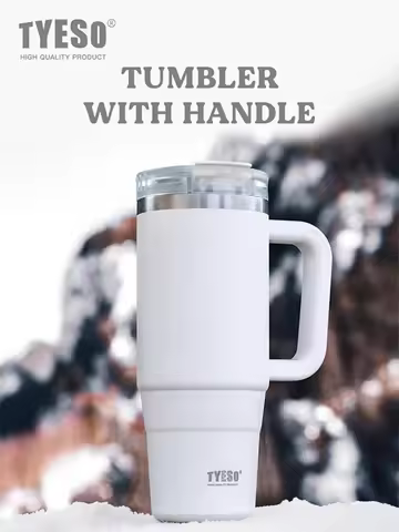 Tyeso 8866 Mug Tumbler large capacity Insulated Stainless Steel Coffee Tumbler With Lids Straw Tumbl