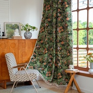 Pastoral Style Small Fresh Jacquard Fabric Curtain Floral Decoration Small Short Curtain Kitchen Cur