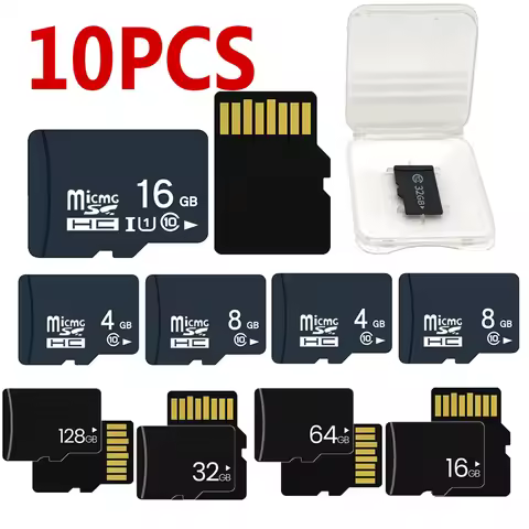 10PCS TF Card Class10 128GB 256GB cartao de 32GB 64GB 16G SD Card 8G 4GB 2GB Flash Memory Card for D