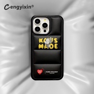 Trend KAWS SESAME STREET Down jacket phone cases for iphone 16 15 Pro Max 14 Pro Max i14 14plus 13 P