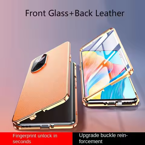 Luxury Leather Glass 360° Cover for Realme GT 6 6T 7 Pro 12 12X 13 Plus 13 Pro Plus 5G HD Shockproof