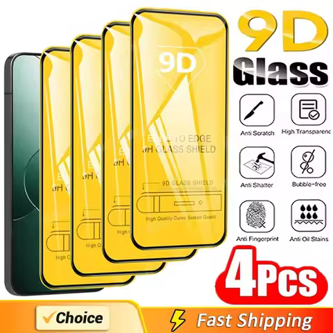 4Pcs 9D Tempered Glass for Xiaomi 13T 12T 10T 9T 11T Poco X3 F3 M4 M3 M5 F5 Pro Screen Protector for