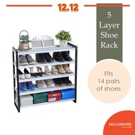 MOJOMORE Rak Kasut Bertingkat Stainless Steel Shoe Rack Shoes Cabinet Organizer Shelf Flower  鞋架