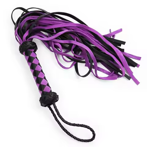 55CM Handwork Make Premium Genuine Leather Suede Flogger Horse Training Crop Whip Suede Leather Cove