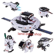 Solar car education space ship science DIY toy 6-in-1 solar powered educational robot toy