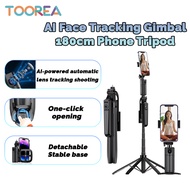 TOOREA Auto Face Tracking Gimbal Stabilizer Handphone Stabilizer 360° Automatic Face Tracking +180cm