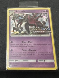 (非完美品, 入簿卡) Pokemon 英文 美版 PTCG Salazzle SM73 STAFF Promo Card ( 市場罕有!! )