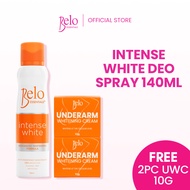 Belo Intense White Deo Spray 140mL + Free 2pc Underarm Whitening Cream 10g