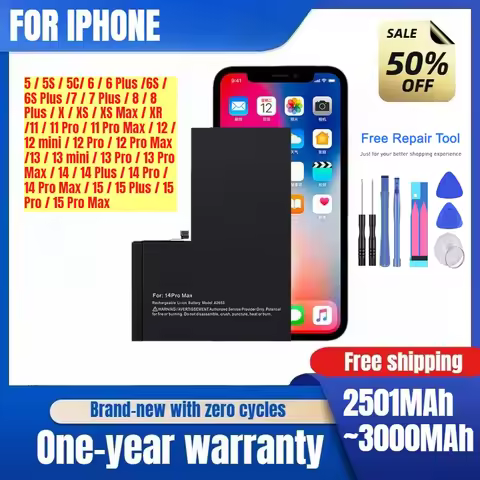 Applicable To Apple 12 Battery 13 Large Capacity 11/XS/5/6/8/7/14/15 Mobile Phone Battteries Low Pri