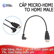 30cm Micro-HDMI Right Angle Male to HDMI Male (90 Degrees) - Supports 4k