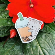 Boba Cat Waterproof Vinyl Sticker for Laptops/Water Bottles