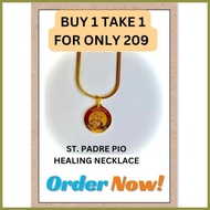 ▪ ♠ ✅ STAINLESS NECKLACE GOLD ST. PADRE PIO BUY 1 TAKE 1 HYPOALLERGENIC