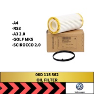 VOLKSWAGEN OIL FILTER (06D 115 562) GOLF GOLF R JETTA BEETLE PASSAT AUDI A3 A4 RS3 TT TTS