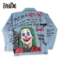 JAKET JEANS PRIA / JAKET LUKIS JOKER JOAQUIN PHOENIX / JAKET JOKER