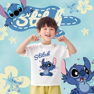 COD Lilo and Stitch T-Shirt , Cartoon Pattern Children Pure Cotton Printed Short Sleeves tshirt saiz