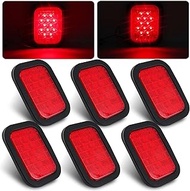 Konrali 6Pcs Red 5" x 3" Rectangular LED Trailer Tail Light Kit, 3x5 Rectangle led Stop Turn Tail Br