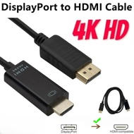 1.8M 4K DisplayPort to HDMI Cable DP to HDMI Video Audio Converter for PC Monitor  Kabel Penukar Pap