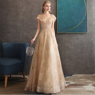 Weeding Dress Female 2021 New Noble Temperament High-end Banquet Host Dress Skirt Elegant Atmospher