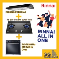[RB-2CGN Cooker Hob RH-S329-PBR Hood RO-E6208TA-EM Built in Oven] RINNAI ALL IN ONE DEAL