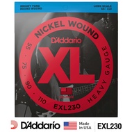 DAddario® EXL230 สายกีตาร์เบส 4 สาย เบสชัด แบบนิกเกิล ของแท้ 100%  (Heavy 55-110) ** Made in USA **
