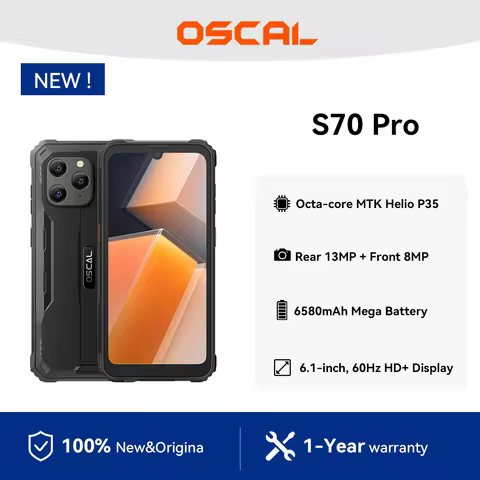 OSCAL S70 Pro Rugged Phone 6.1'' HD+ IPS Display MT6765 Octa core 4GB RAM 64GB ROM 13MP Rear Camera,