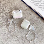 butterfly chained transparent airpods gen 1 2 pro case aesthetic