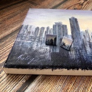 香港風景-手繪袖口扣-嘉頓山上