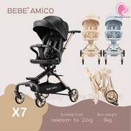 Bebe Amico X7 Two Ways Facing Stroller Baby (Newborn to 22kg)