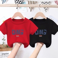 Custom Print Tshirt Korean Style Child Short Sleeve Tee Cartoon Letter Print Basic Design Tshirt Kol