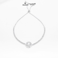 Lắc tay bạc nữ HELINO dây rút mặt đá tròn đính cao cấp V21