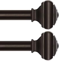 2 Pack Curtain Rod 32 to 58 Inches (2.6 to 4.8 ft), USFOOK 7/8 Inch Heavy Duty Curtain Rods for Wind
