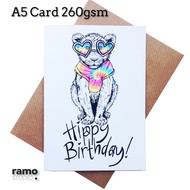 A5 Card printing 260GSM ART CARD  , Customized color print  / Greeting Card  Wedding Card  Thank you