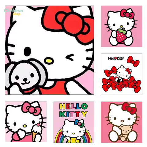 Sanrio Hello Kitty Kawaii For Adults Cartoon Art Wall Decor Holiday Gift Frameless5D DIY Diamond Pai