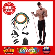 MERDEKA SALE 🔥🔥 Resistance Bands Gym Elastic Strong Rubber Home Stretch Heat Fitness Workout Exercis