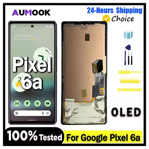 New 6.1" LCD For Google Pixel 6a LCD Display Touch Screen Digitizer For Google Pixel 6a GX7AS GB62Z 