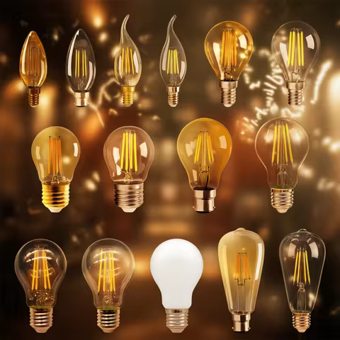 6PCS Led Filament Edison Bulb E27 B22 E14 G45 A60 G80 G95 4W 6W Vintage Led Lamp 2700K 4000K Warm Wh