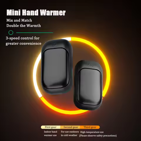 Magnetic rechargeable hand warmer 2-piece set, fast heating, 3-speed adjustment, portable hand warme