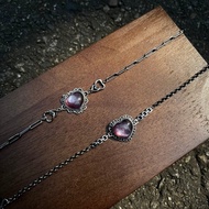 喜迎瑤 925銀 紫雲母 紫鋰雲母 愛心手鏈 手鍊 手鏈 手環 民族風