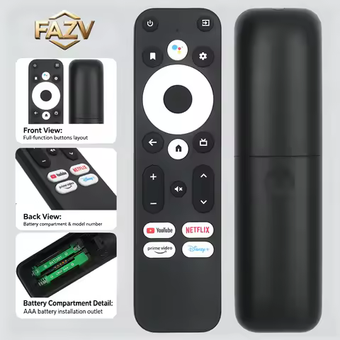 FAZV Bluetooth Voice Remote for GD1 Google TV Stick Android 11 4K S905Y4 5G WiFi Smart TV Box