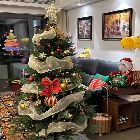 New Luxury PE Christmas Tree 1.5/1.8M/2.1M Premium Dense Spruce Large Xmas Scene DIY Decoration Fest