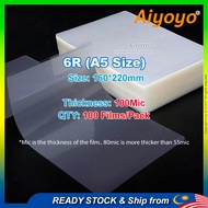 100pcs Laminate Film Laminating Film Kertas Laminate Plastik A4 A3 A5 2R 3R 4R 6R Pouches Pouch