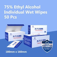 75% Alcohol Wet Wipes Ethanol (ethyl alcohol) Individual Wipe Portable Travel Size Disinfection Anti-Bacterial