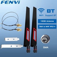 FENVI 2PcsX10Dbi Antenna Set AX210 NGFF WiFi Card 2.4/5GHz Dual Band M.2 MHF4 Extension Cable To Wi-