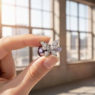【Z*Star】 Luxury Rhinestone Butterfly Earbud Clip Detachable Scratch-Free  Earbuds Decoration for Wor