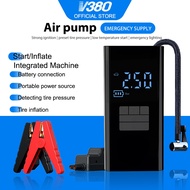 DOSEN 10000mAh 12V Car Jumper Starter Air Pump Power Bank Lighting Portable Air Compressor Cars Batt
