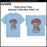 Ganni Basic Jersey Tiger Relaxed T-Shirt Blue T4007-745