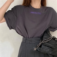 【WJZ】Women's Korean fashionable loose versatile letter print short-sleeved T-shirt【6658】
