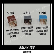 Toyota Relay 90987-04004 156700-0860 5 Pin Genuine Denso 90987-02028 156700-3290 4 Pin Relay 12V 909