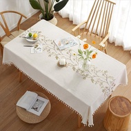 ผ้าปูโต๊ะสไตล์นอร์ดิก Insผ้าปูโต๊ะสำหรับโต๊ะกาแฟผ้าฝ้ายและลินินผ้าปูโต๊ะสี่เหลี่ยมผืนผ้าเรียบง่ายเสื่อปูโต๊ะ